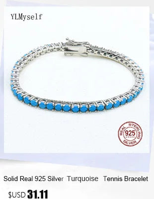 100% Guarantee Real 925 Sterling Silver 41/45/51/56/61CM Tennis Necklace 3/4mm Zircon Chain Unisex Choker Fine Jewelry